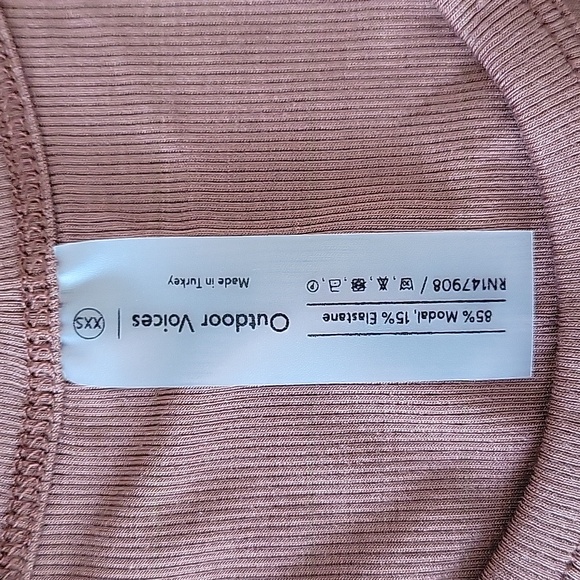 OUTDOOR VOICES SHEER RIB TANK, CAPPUCCINO, XXS, NWT - Picture 7 of 10